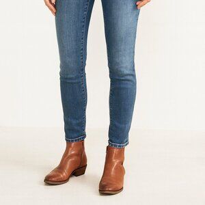 Frye Carson Ankle Boots Women’s 6.5 Cognac Leather Zip Low Heel